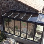 Vue extérieure véranda en aluminium vitrée