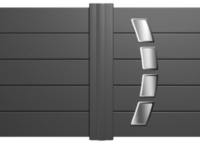 Portail avec inserts ALUNOX arrondies
