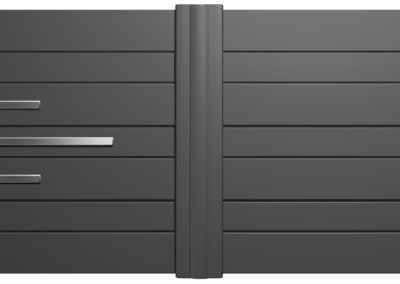 Portail avec inserts ALUNOX horizontales