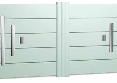 Portail avec inserts ALUNOX verticales