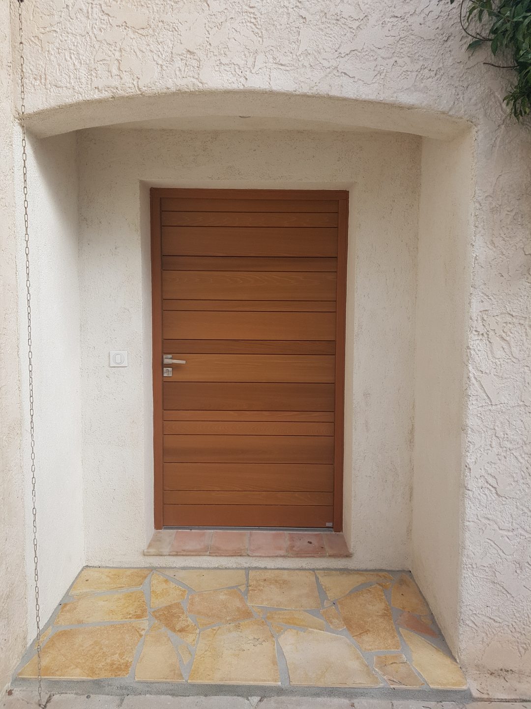 porte d'entrée moderne alu effet bois