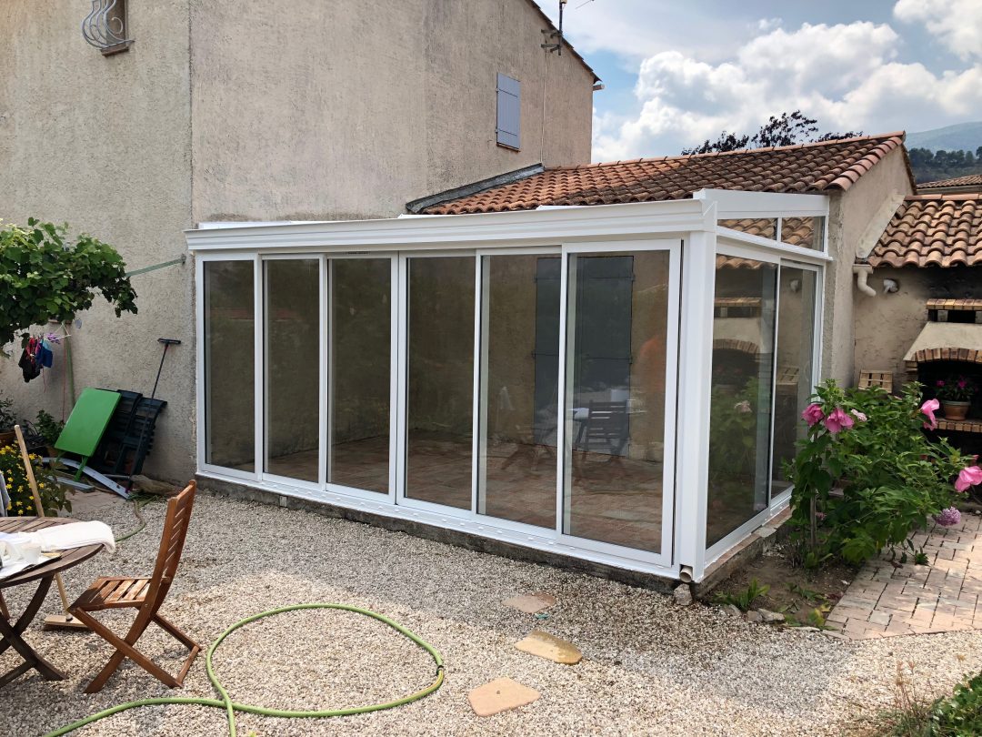 veranda aluminium blanc terrasse