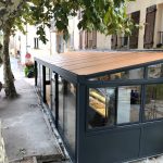 véranda en aluminium pour commerce